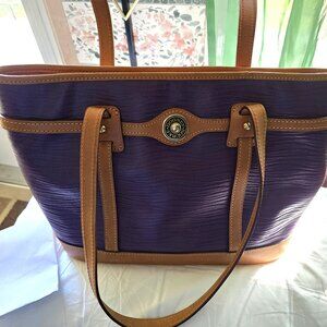 Vintage Dooney & Bourke Purple Leather Tote
